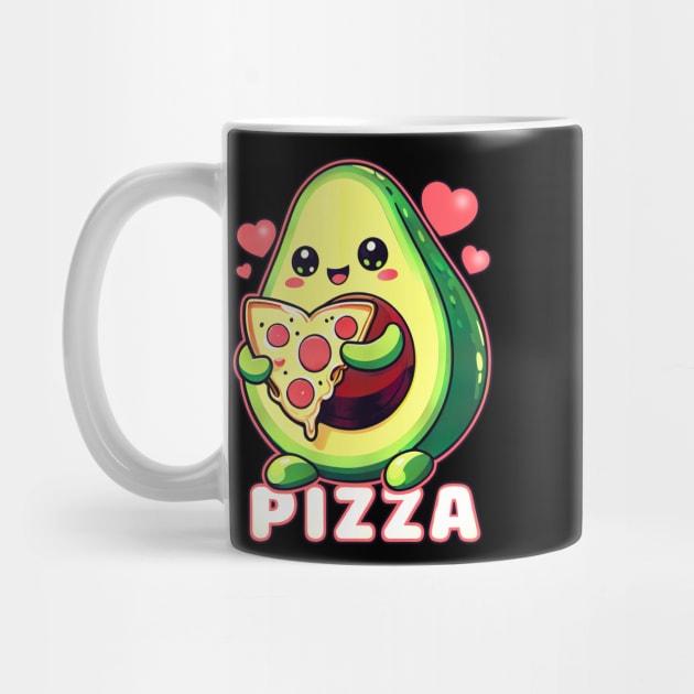 A cute sweet avocado eating pizza by T-Shirt Paradise